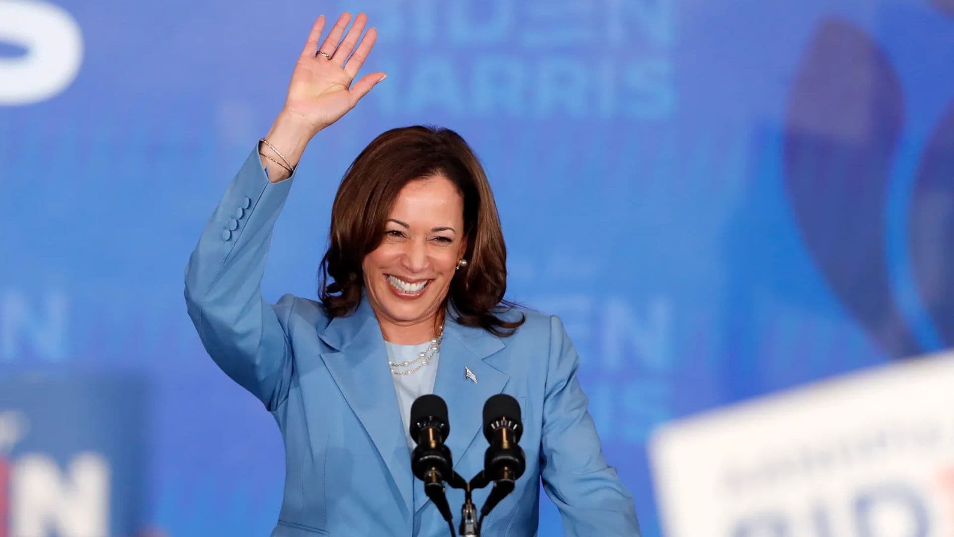 A candidata democrata à Presidência dos Estads Unidos, Kamala Harris