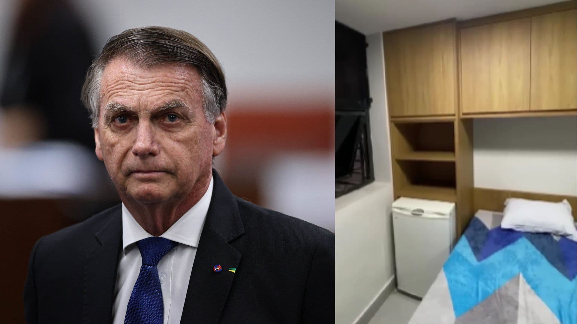 Jair Bolsonaro está detido na Polícia Federal.