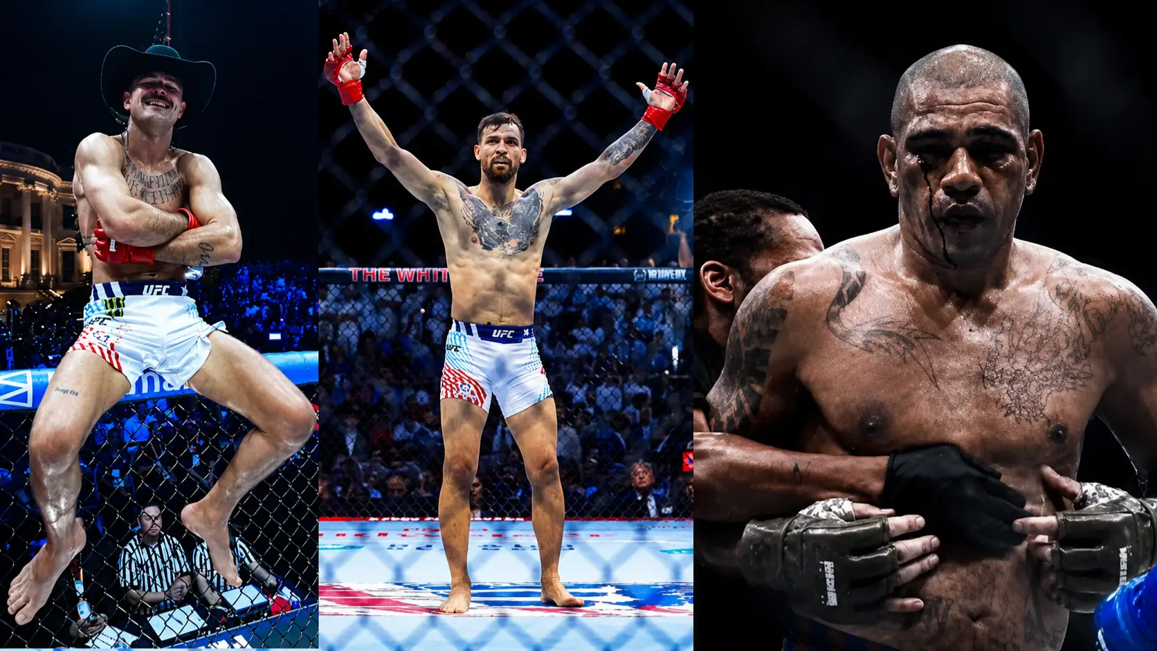 Diego Lopes, Maurício Ruffy e Alex “Poatan” Pereira representaram o Brasil em noite histórica no UFC Freedom.