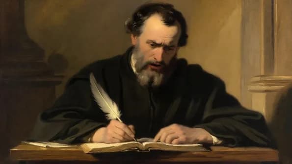 Santo Agostinho escrevendo a primeiro autobiografia da história em Confissões