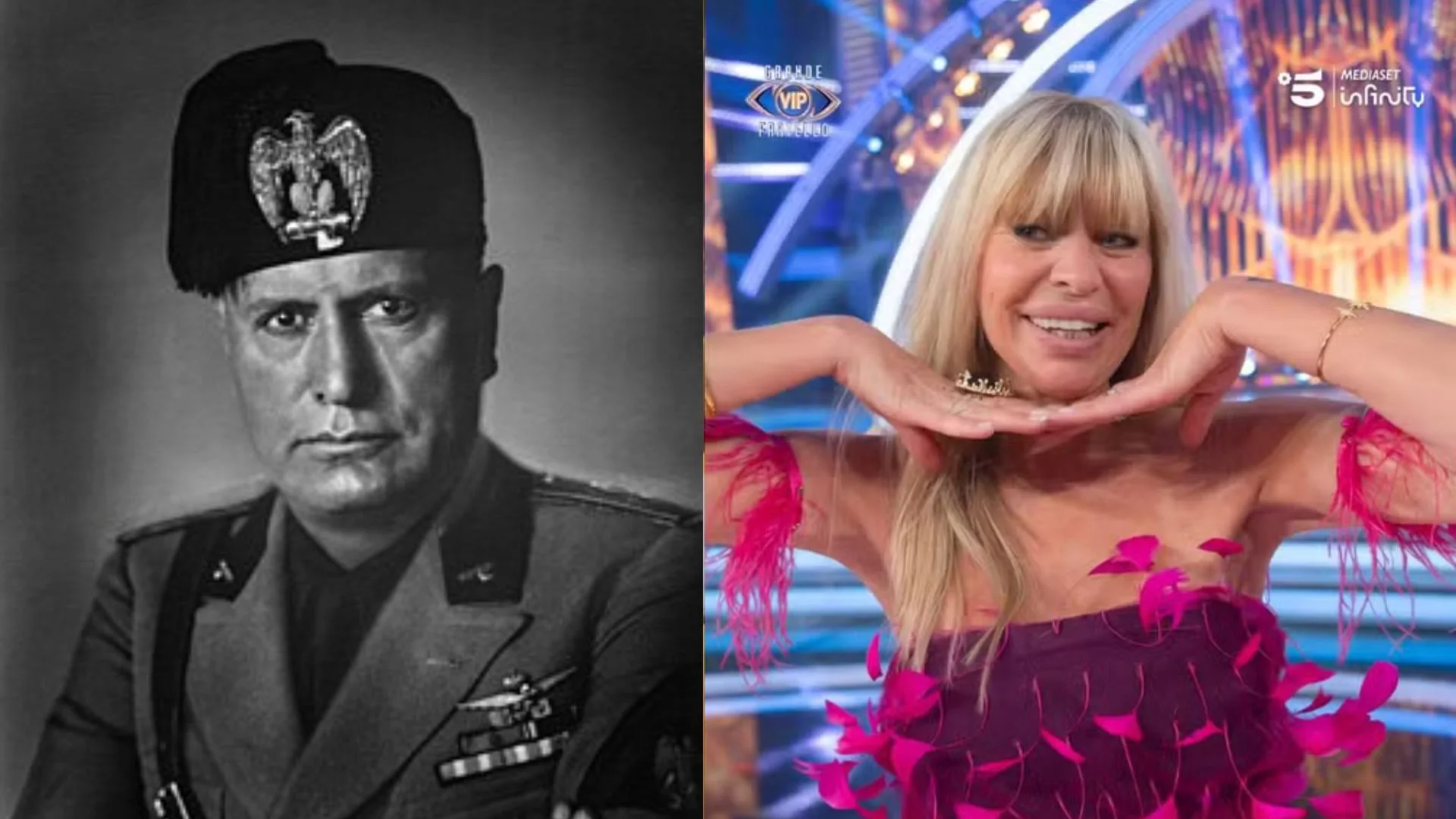 Mussolini e a neta Alessandra Mussolini