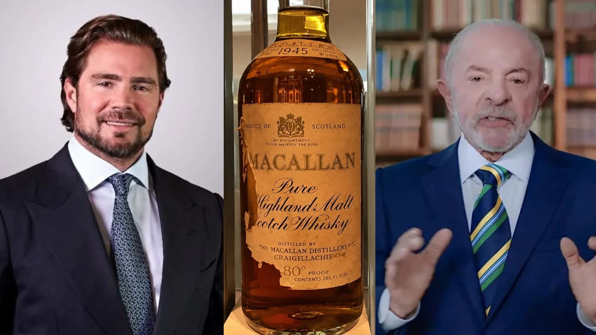 Garrafa de whisky Macallan de 1945