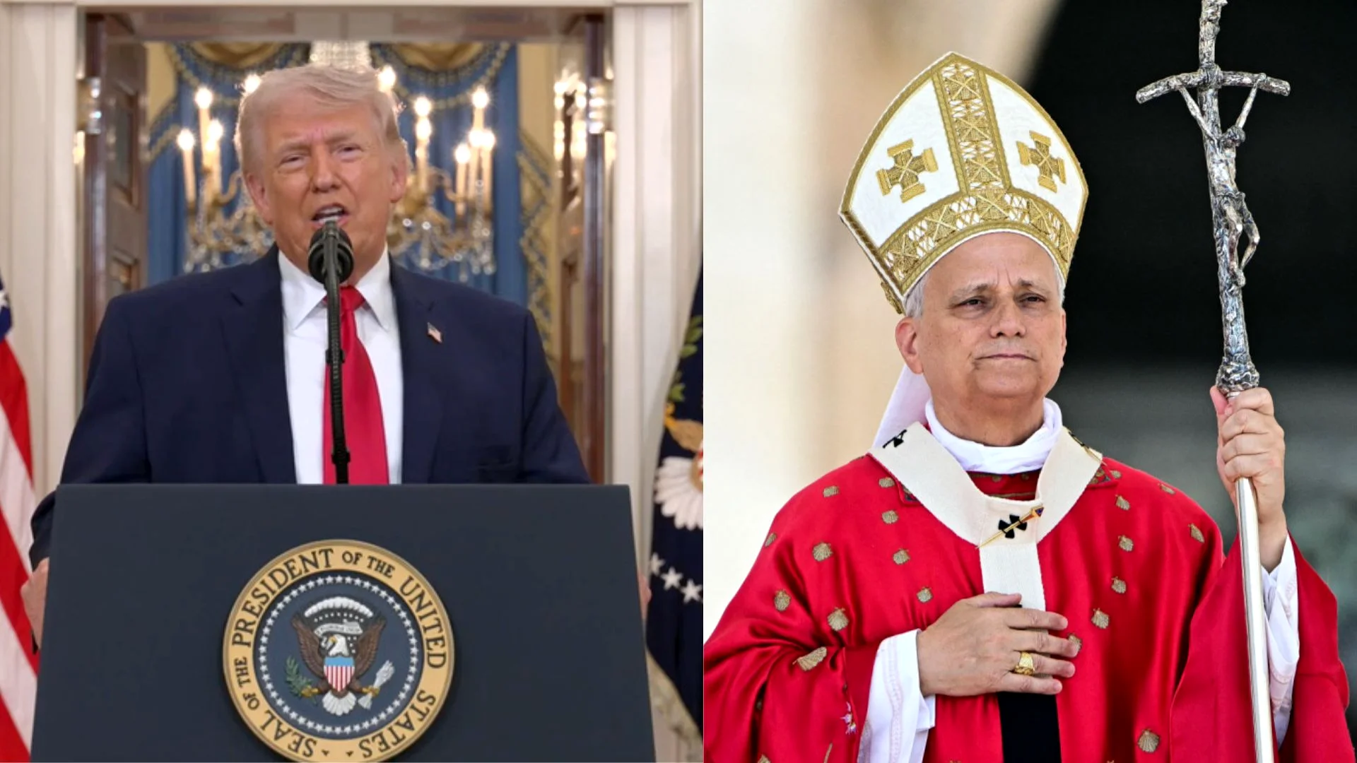 Donald trump e papa Leão XIV