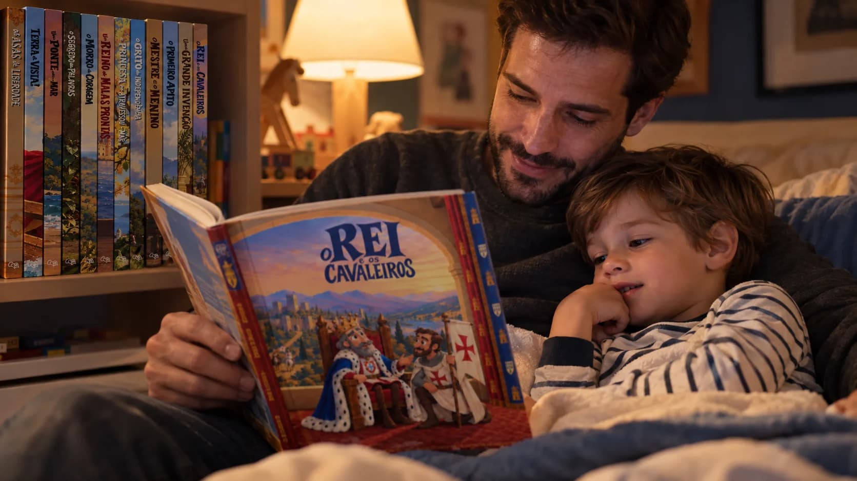 Pai lendo para o filho