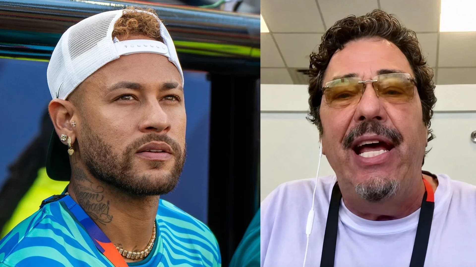 Neymar e Casagrande lado a lado, jogador 