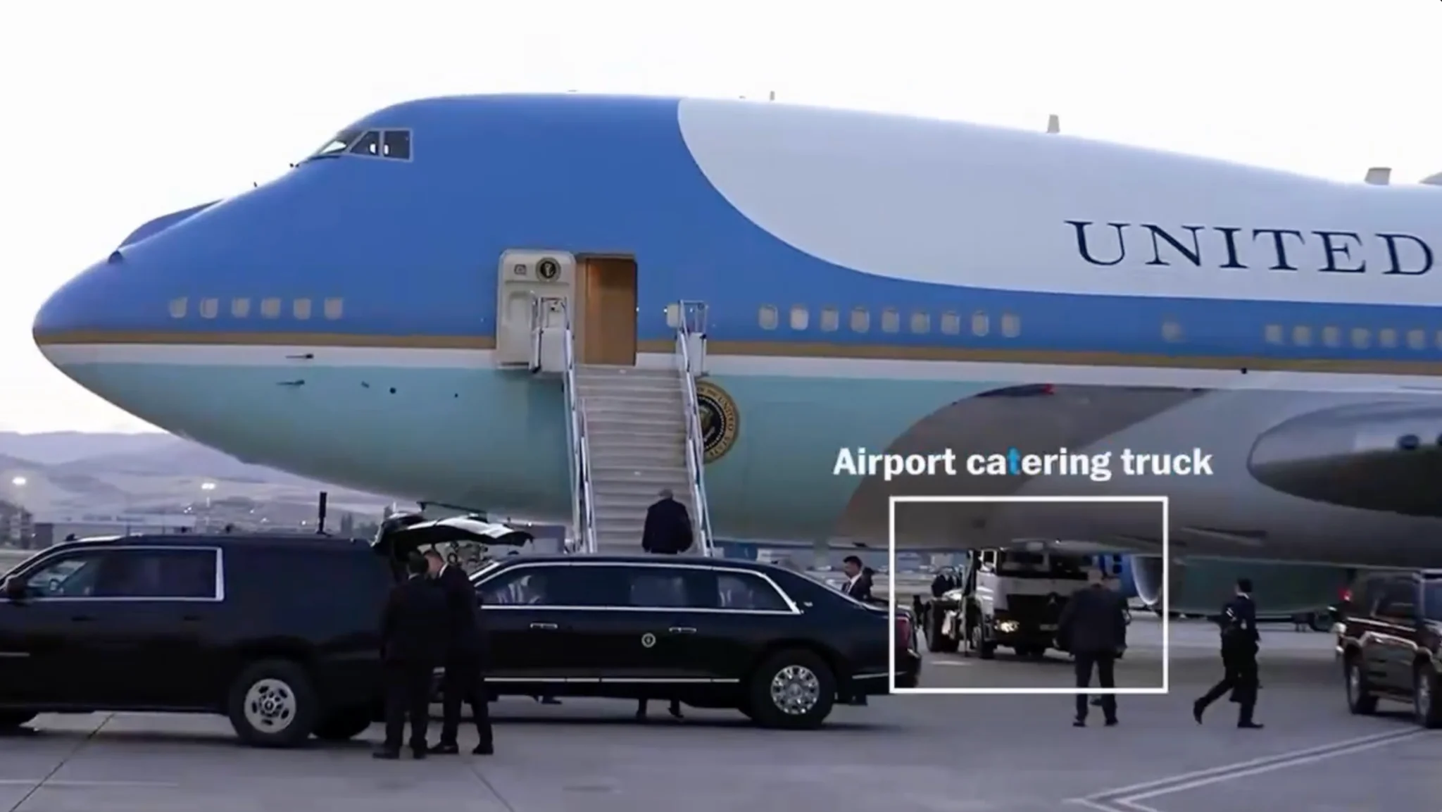 Trump a bordo do avião