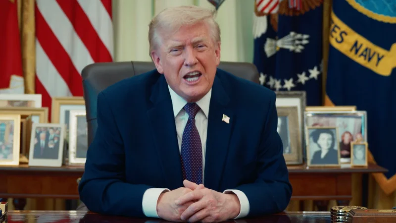 Trump falando, presidente disse que deverá responder ataque iraniano