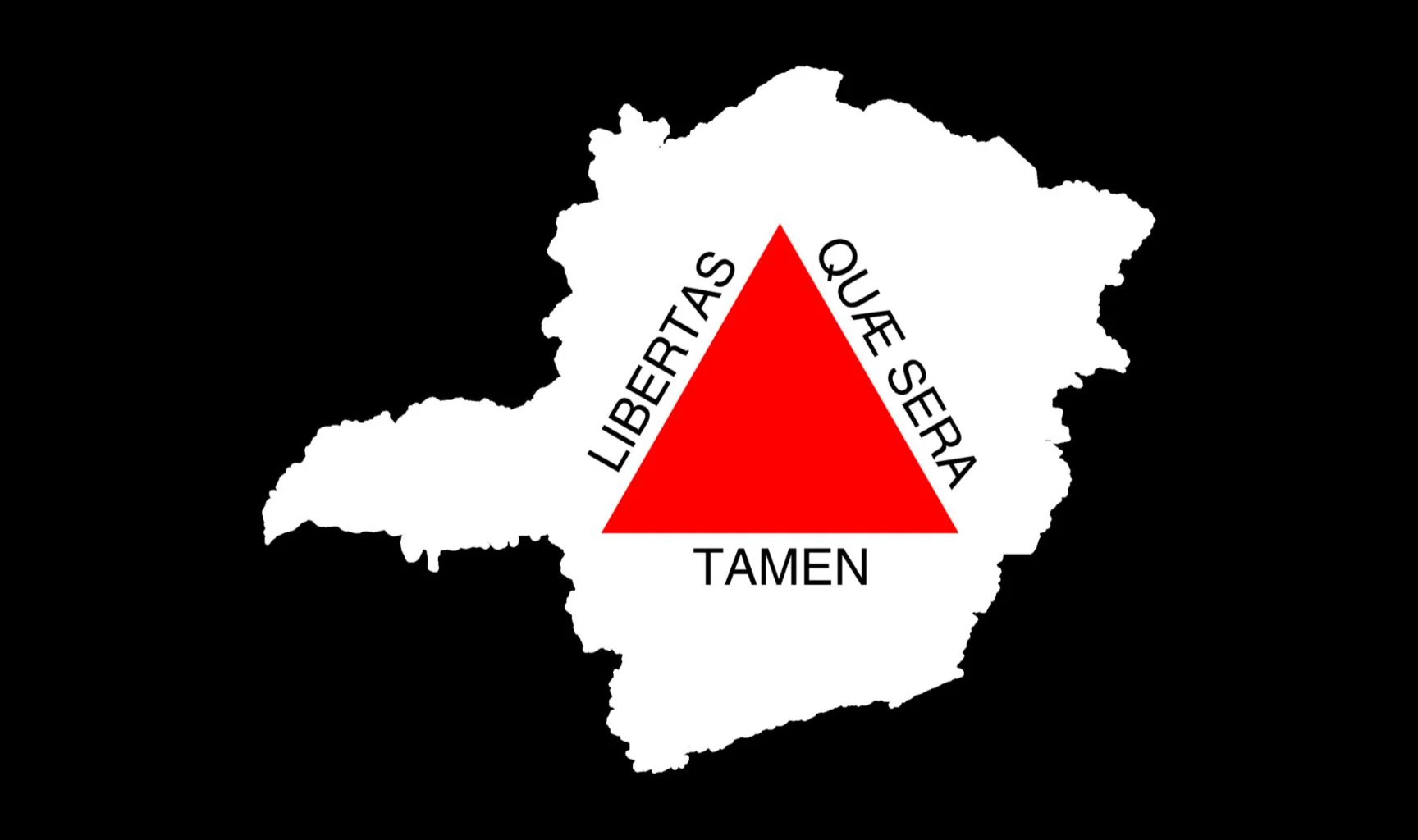 Mapa de Minas Gerais com o triângulo da bandeira do estado