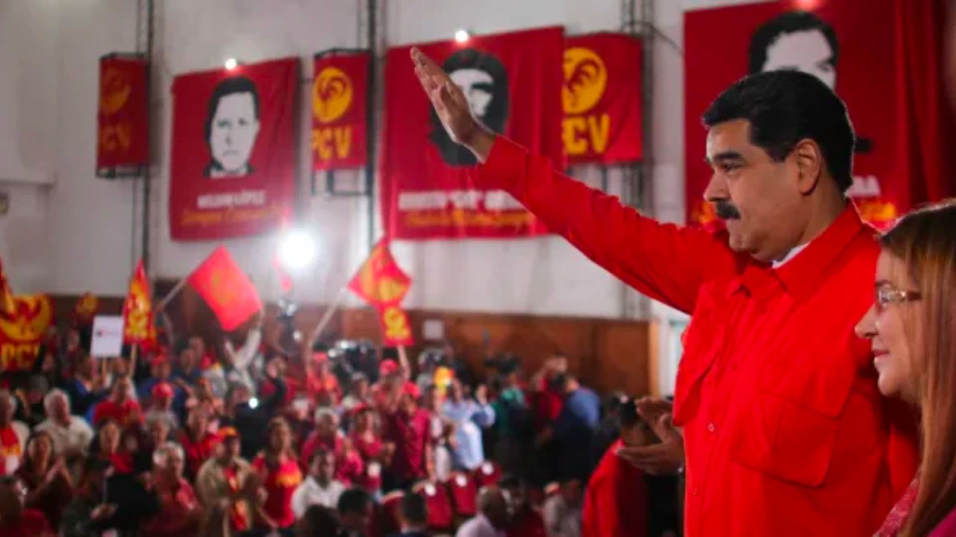 Nicolás Maduro na sede do Comitê Central do Partido Comunista da Venezuela.