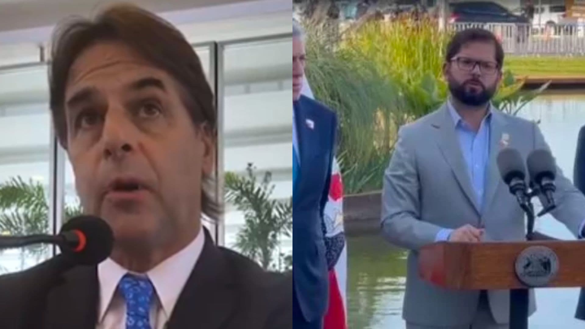 Luis Lacalle Pou e Gabriel Boric.