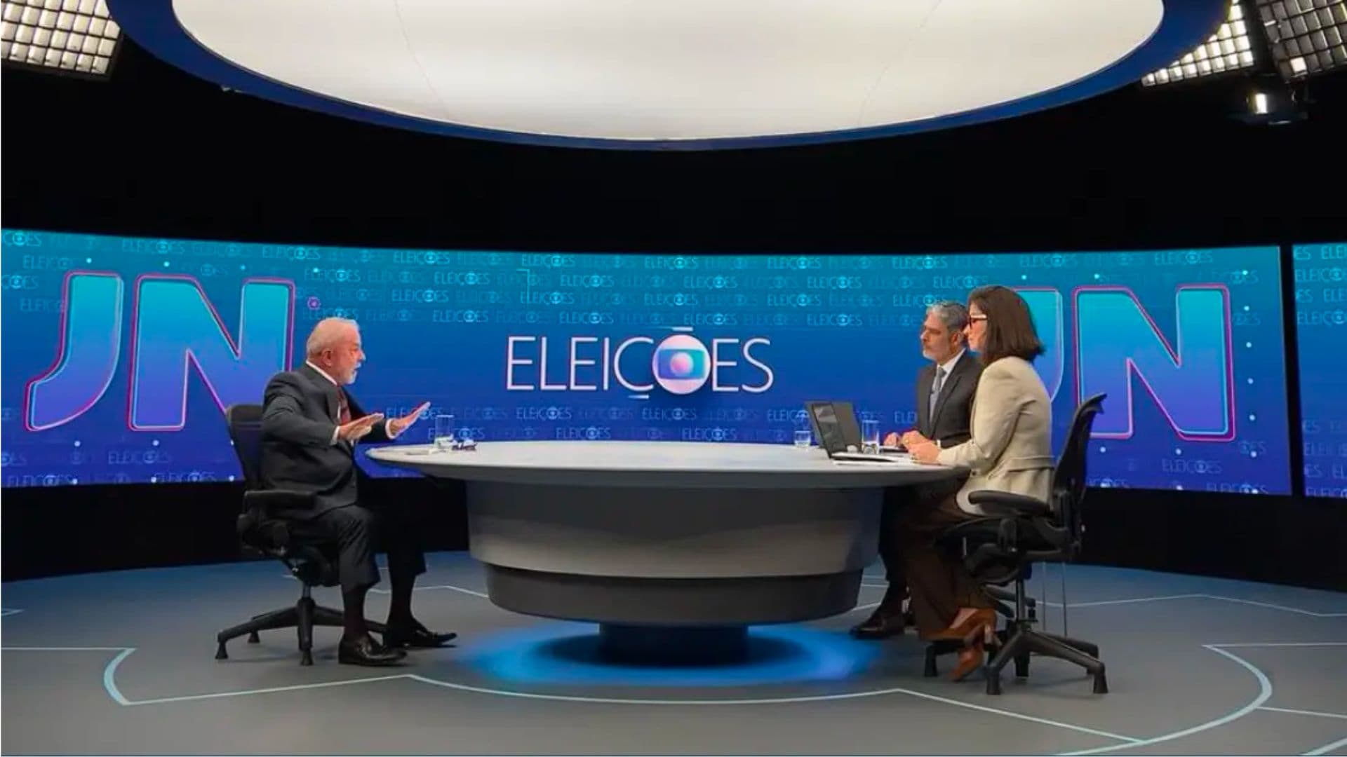 O então candidato Lula, durante entrevista ao Jornal Nacional em agosto de 2022