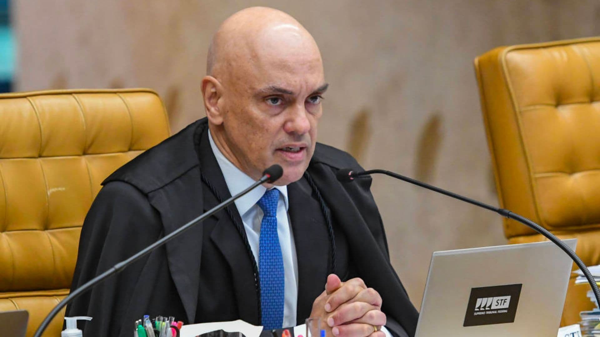 Ministro Alexandre de Moraes na sessão plenária do STF que discutiu a descriminalização da maconha.