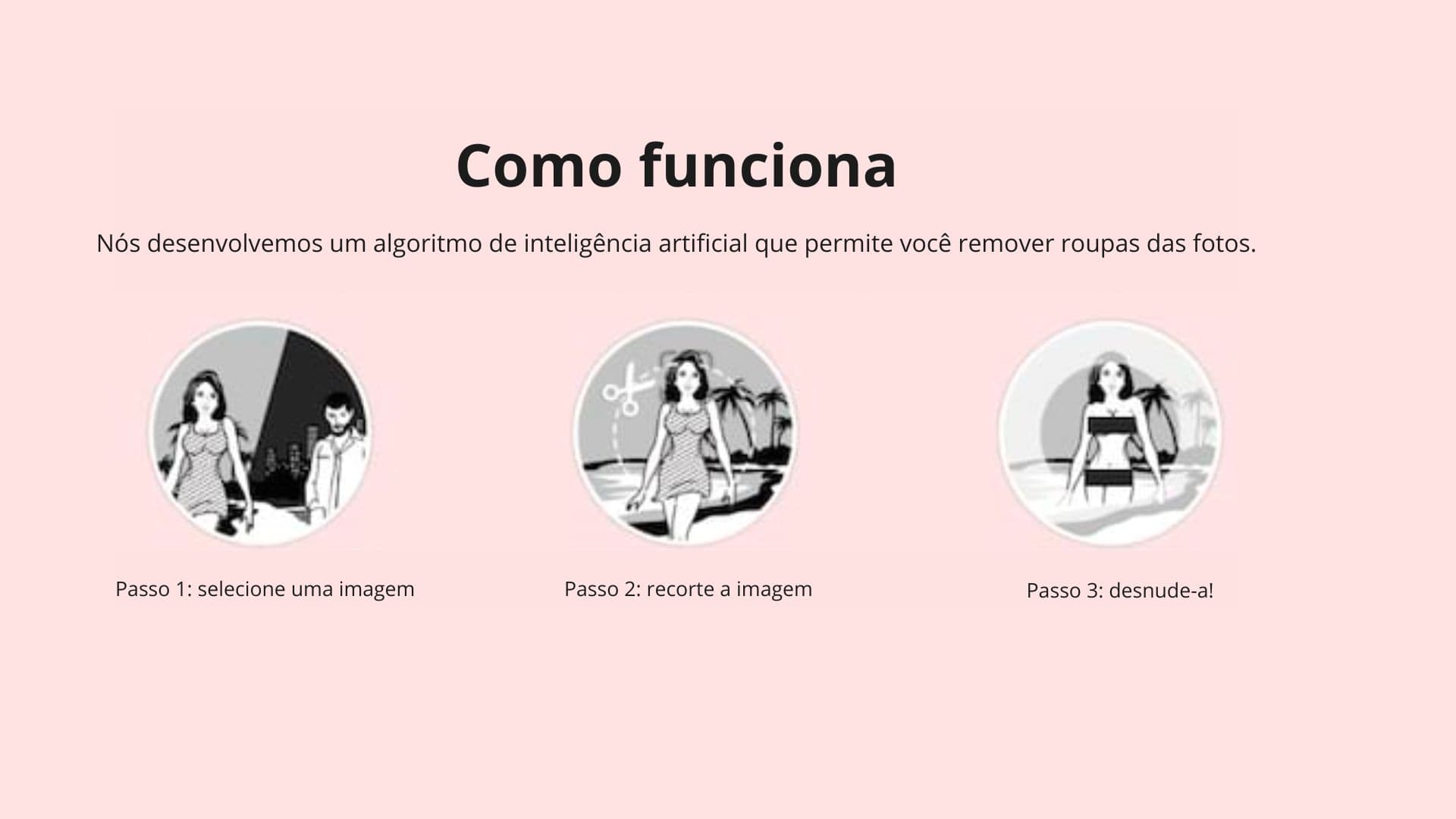 Instruções de aplicativo que gera imagens falsas.