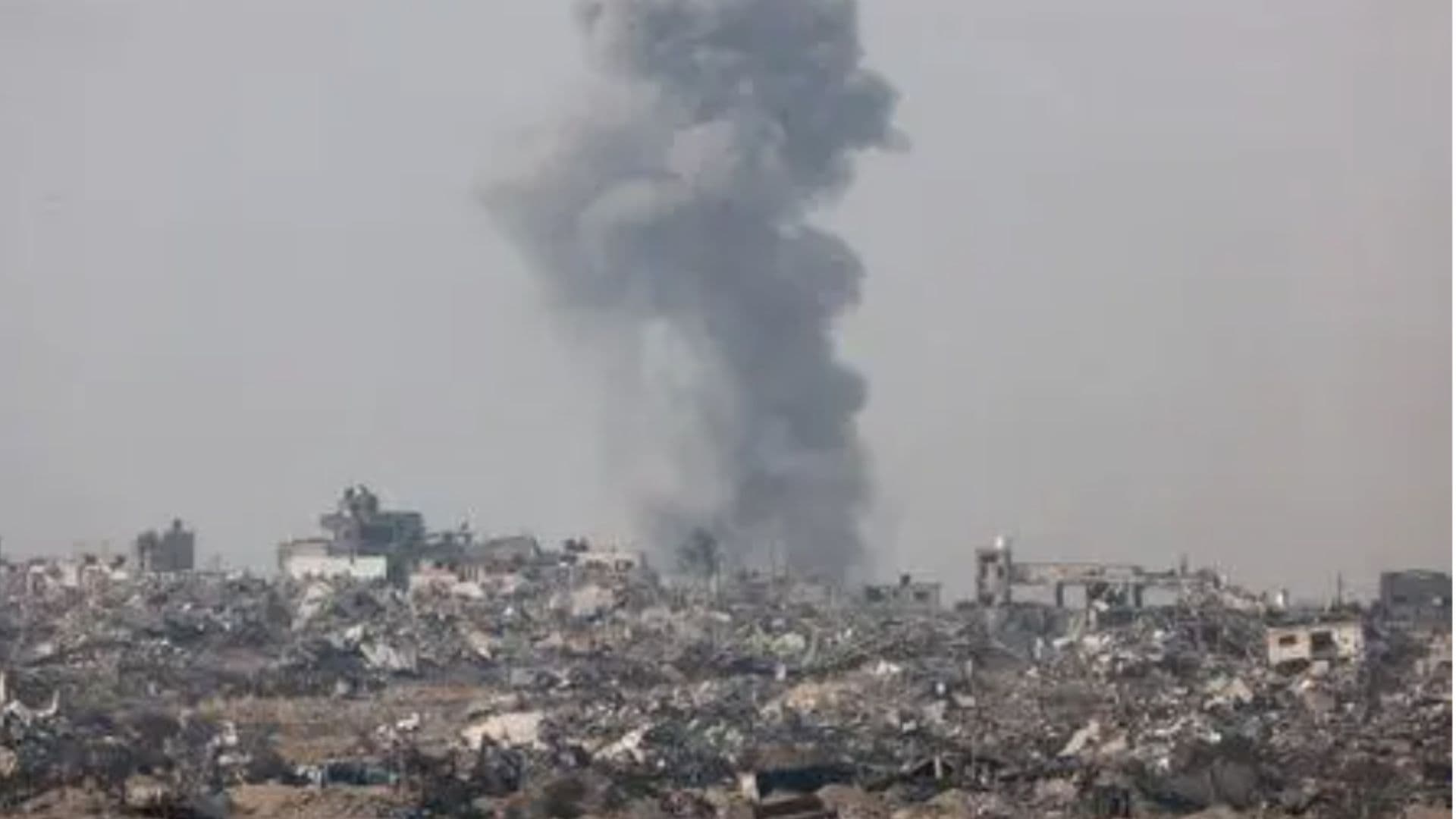 Imagem de território israelense bombardeado