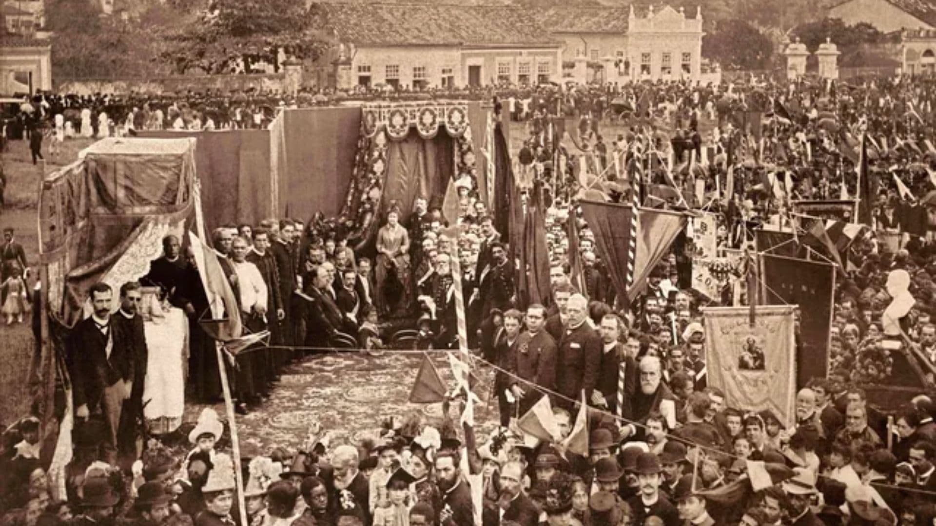 Missa campal celebrada em ação de graças pela Abolição da escravatura no Brasil, 1888/05/17
