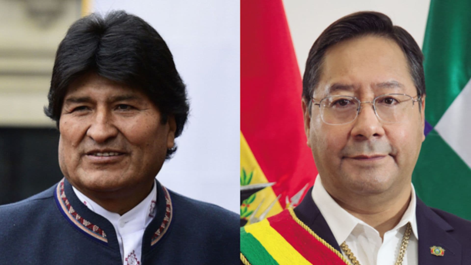 O ex-presidente da Bolívia, Evo Morales, e o atual, Luís Arce.