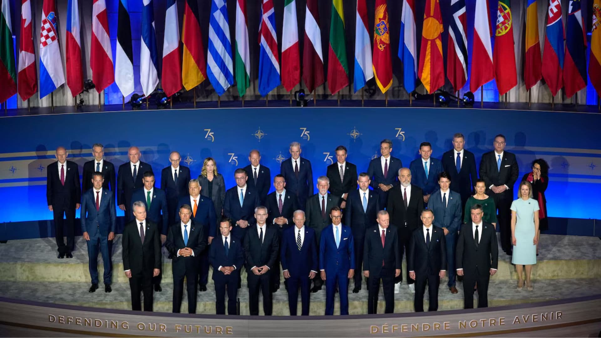 Líderes mundiais no 75º aniversário da OTAN