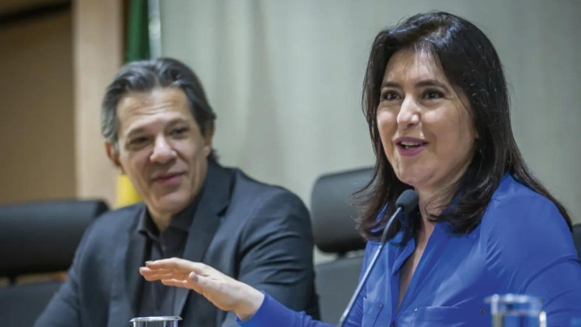 Os ministros da Fazenda, Fernand Haddad, e do planejamento, Simone Tebet
