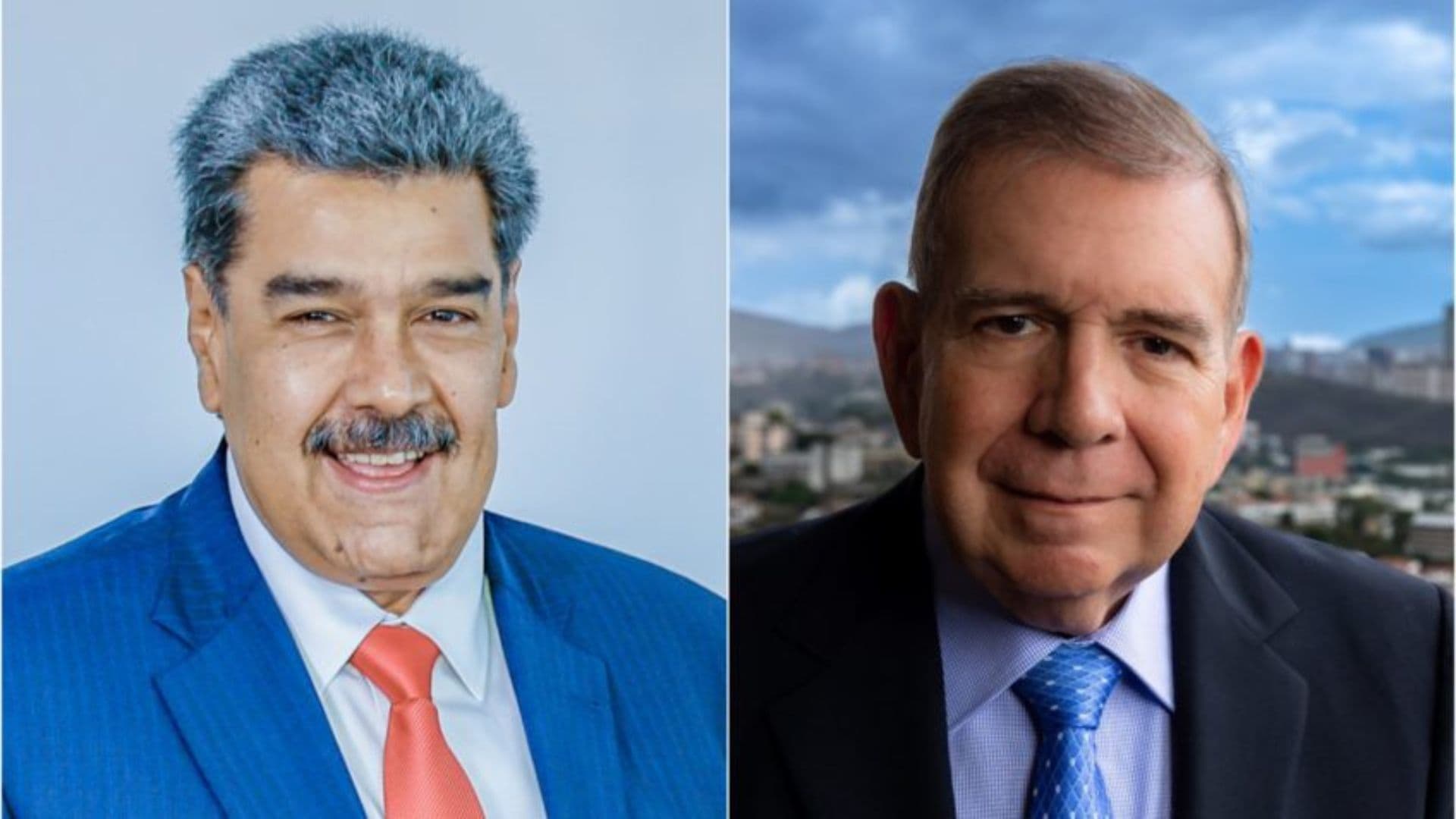 O atual ditador da Venezuela, Nicolás Maduro, e o candidato de oposição, Edmundo Gonzaléz