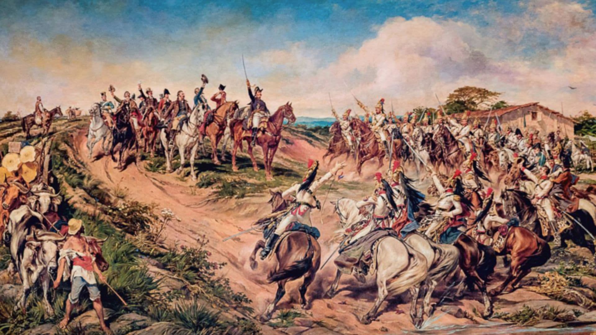 Quadro com a pintura de como teria sido o grito de independência do Brasil