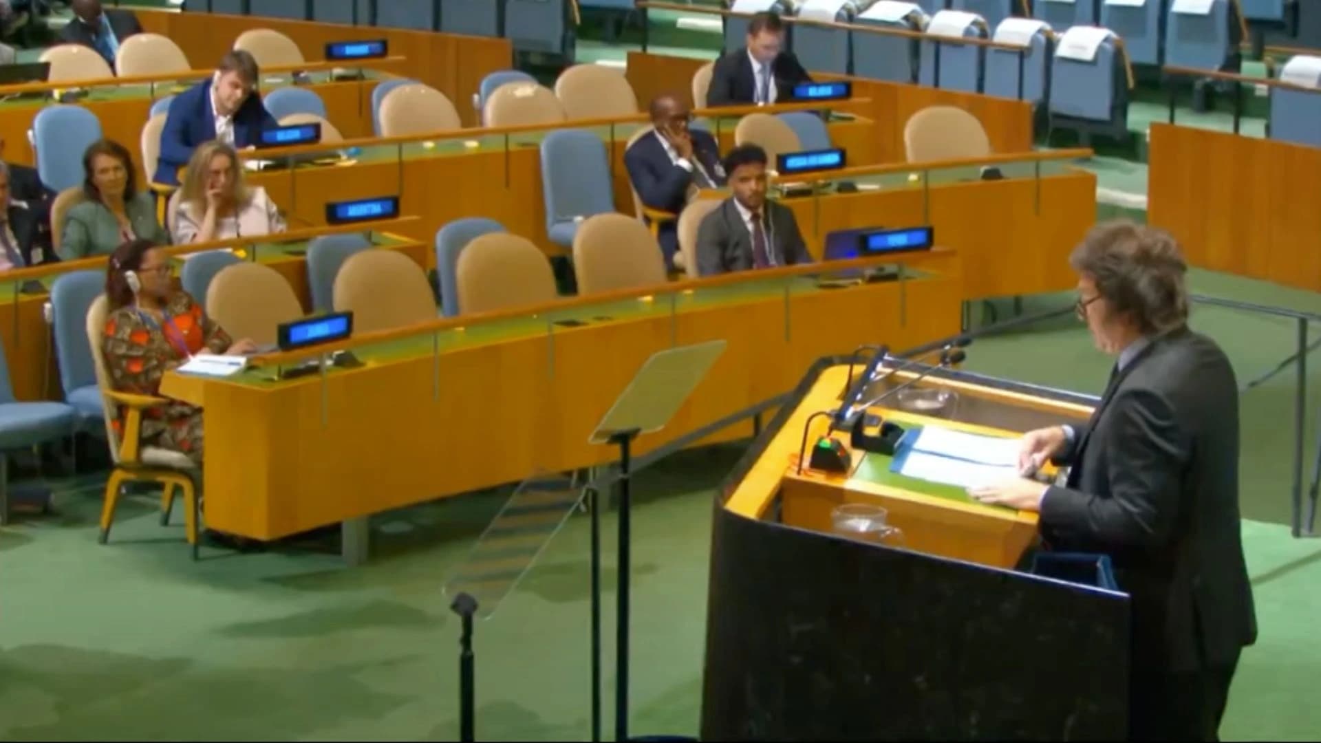 Javier Milei discursa na ONU
