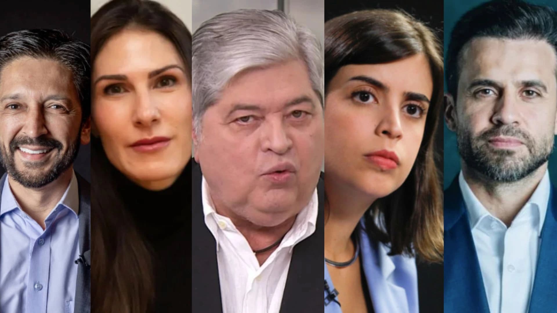 Ricardo Nunes, Marina Helena, Datena, Tábata e Marçal aparecem na foto.