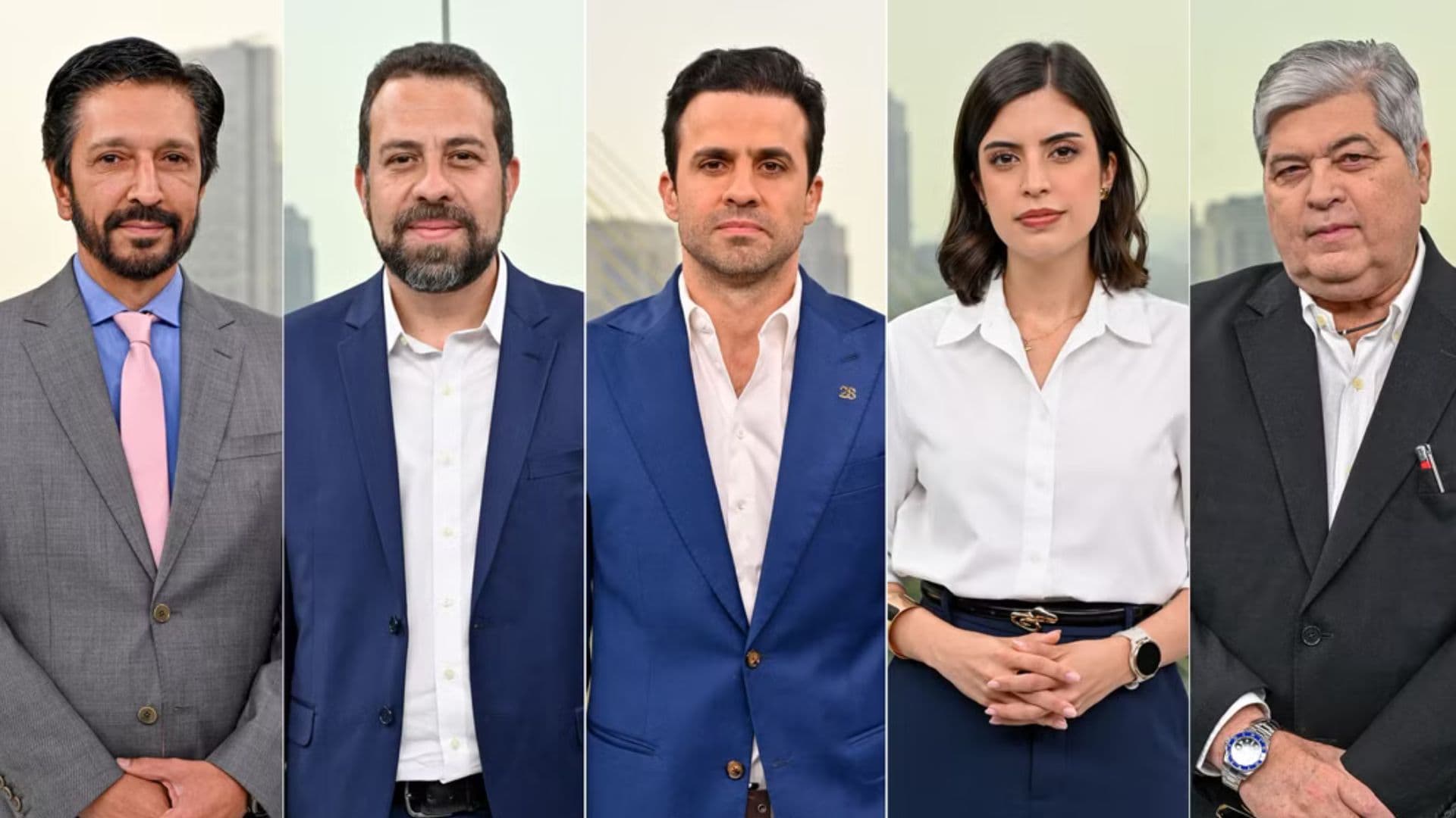 Candidatos participantes no 1º debate na rede Globo