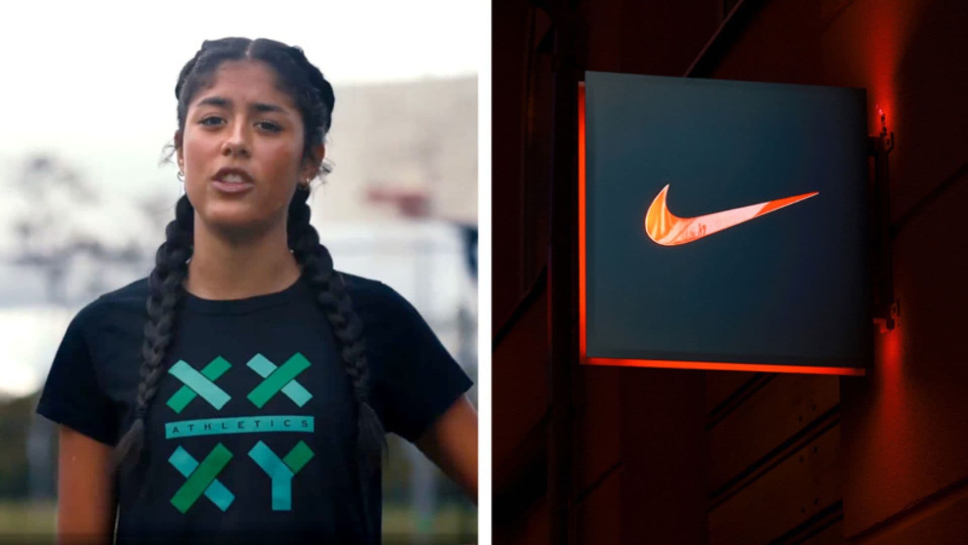 Meninas pedindo que a Nike ajude a proteger os esportes femininos