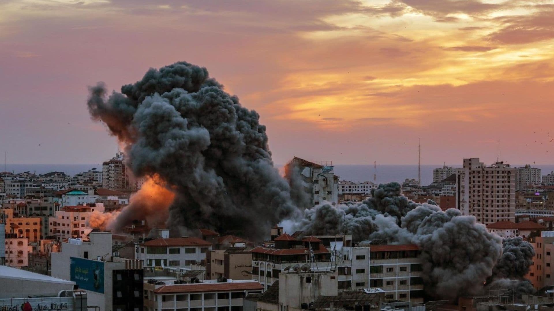 Destruição causada pela guerra entre Israel e a Palestina