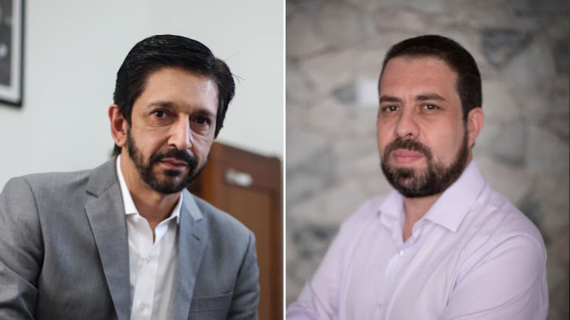 Os candidatos Ricardo Nunes e Guilherme Boulos