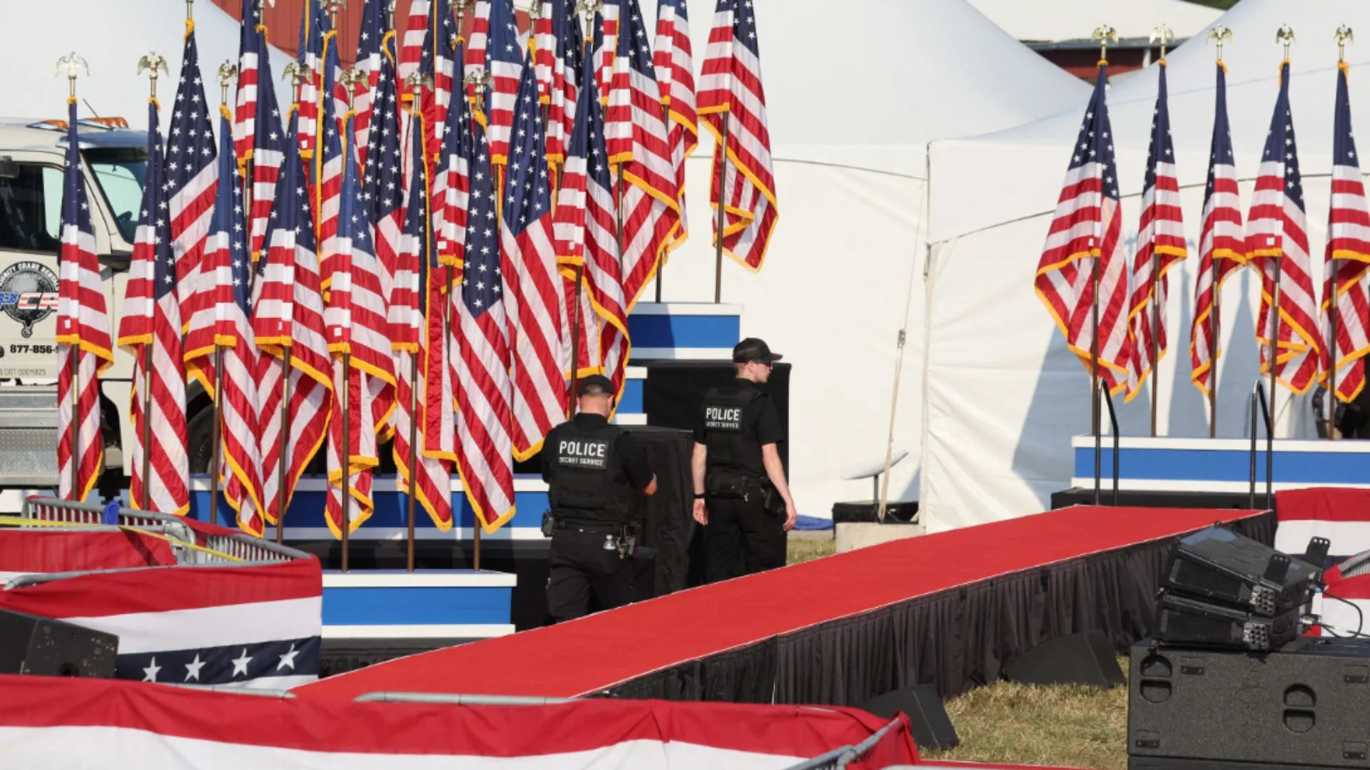 Serviço secreto após disparos contra Trump durante a campanha.