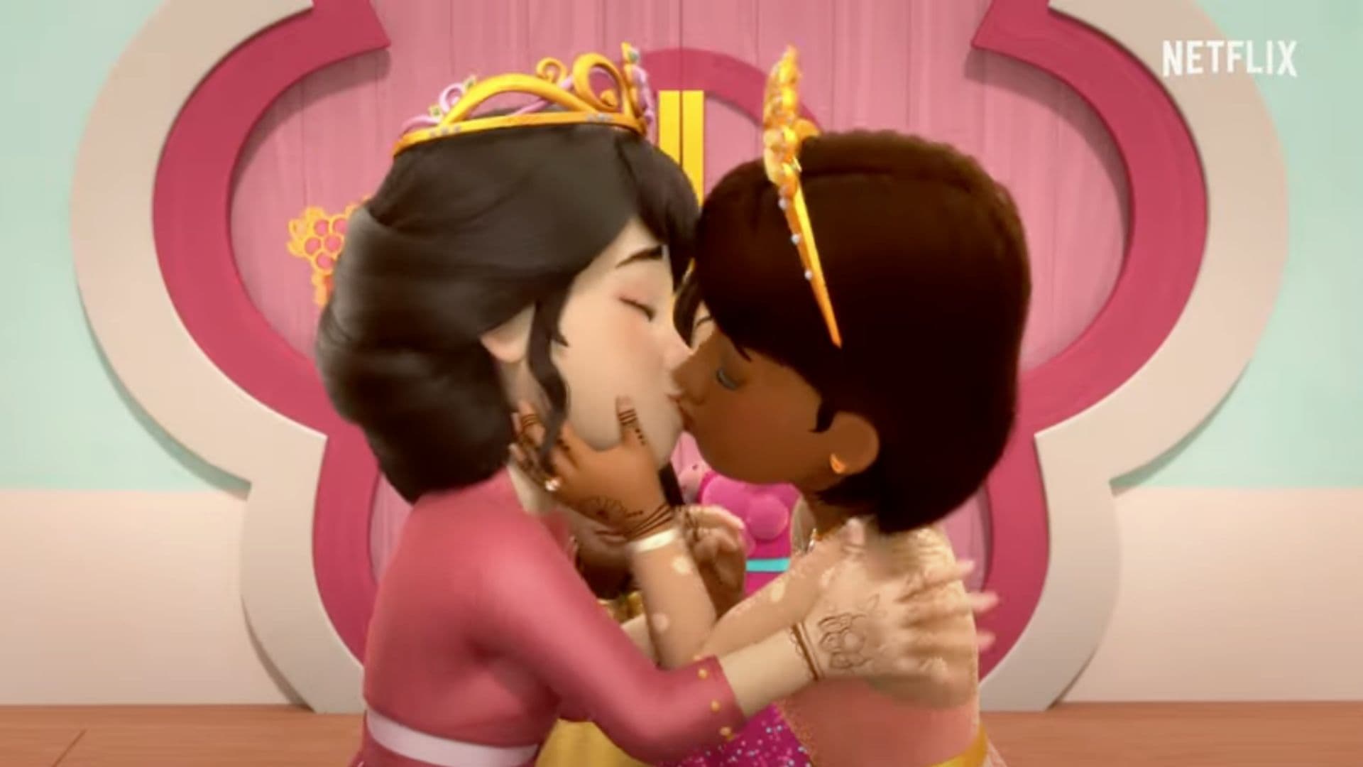 Duas personagens se beijam na série: Poder de Princesas.