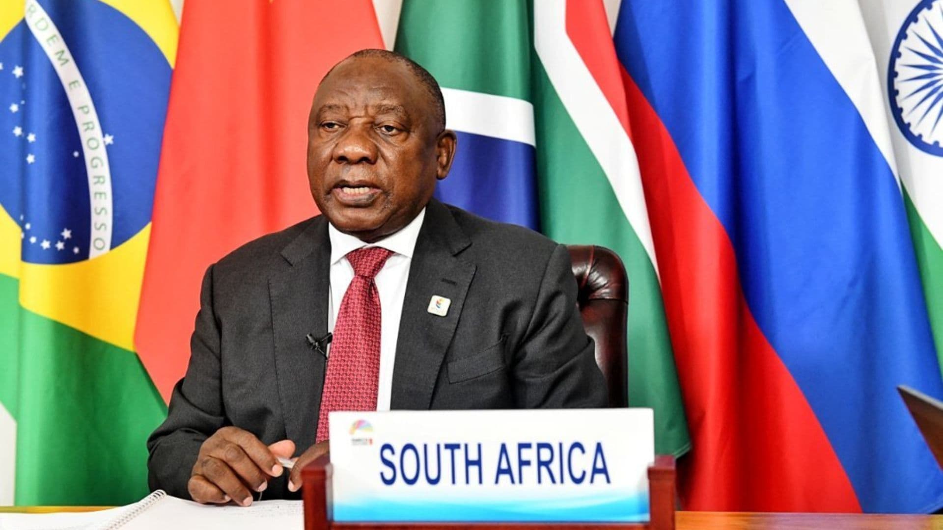 Presidente da África do Sul durante encontro dos BRICS+ em Johannesburg