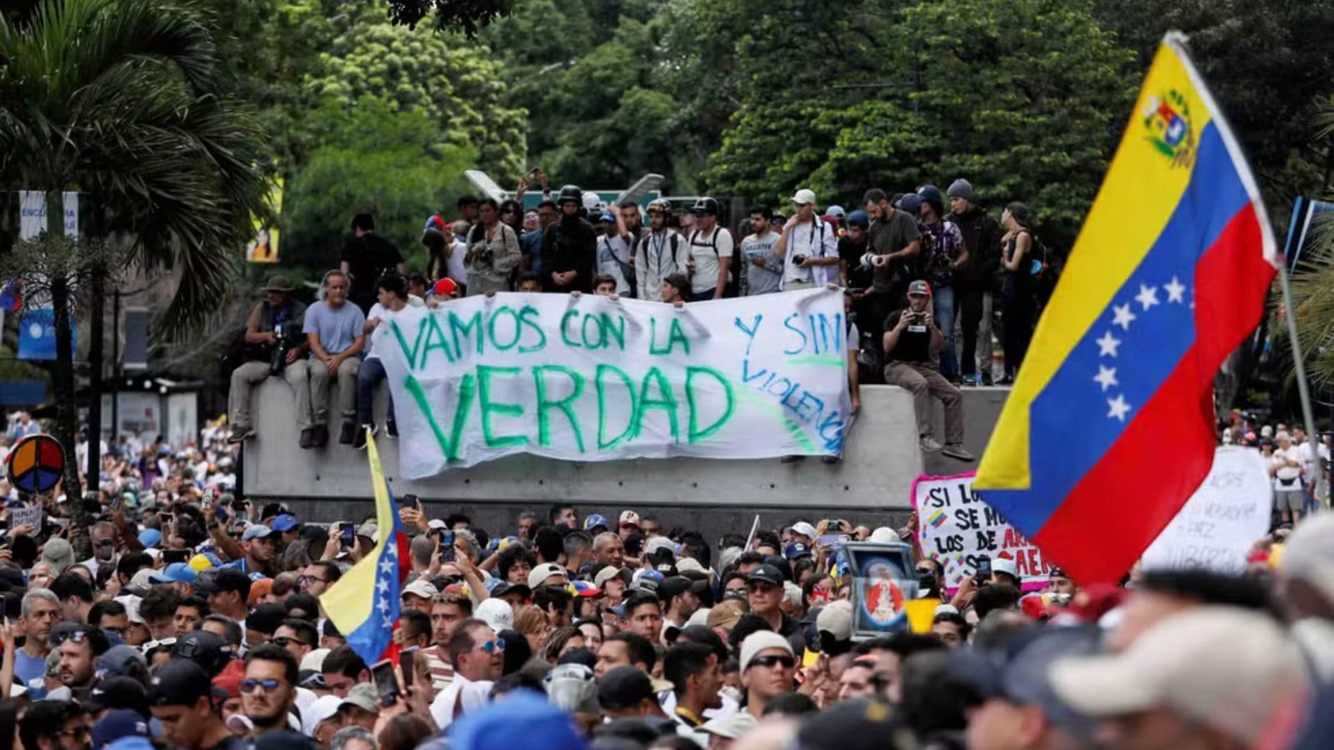 Imagem de um protesto na Venezuela
