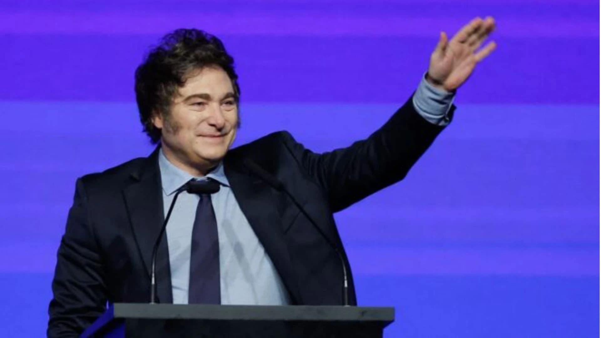 Javier Milei em fórum econômico.