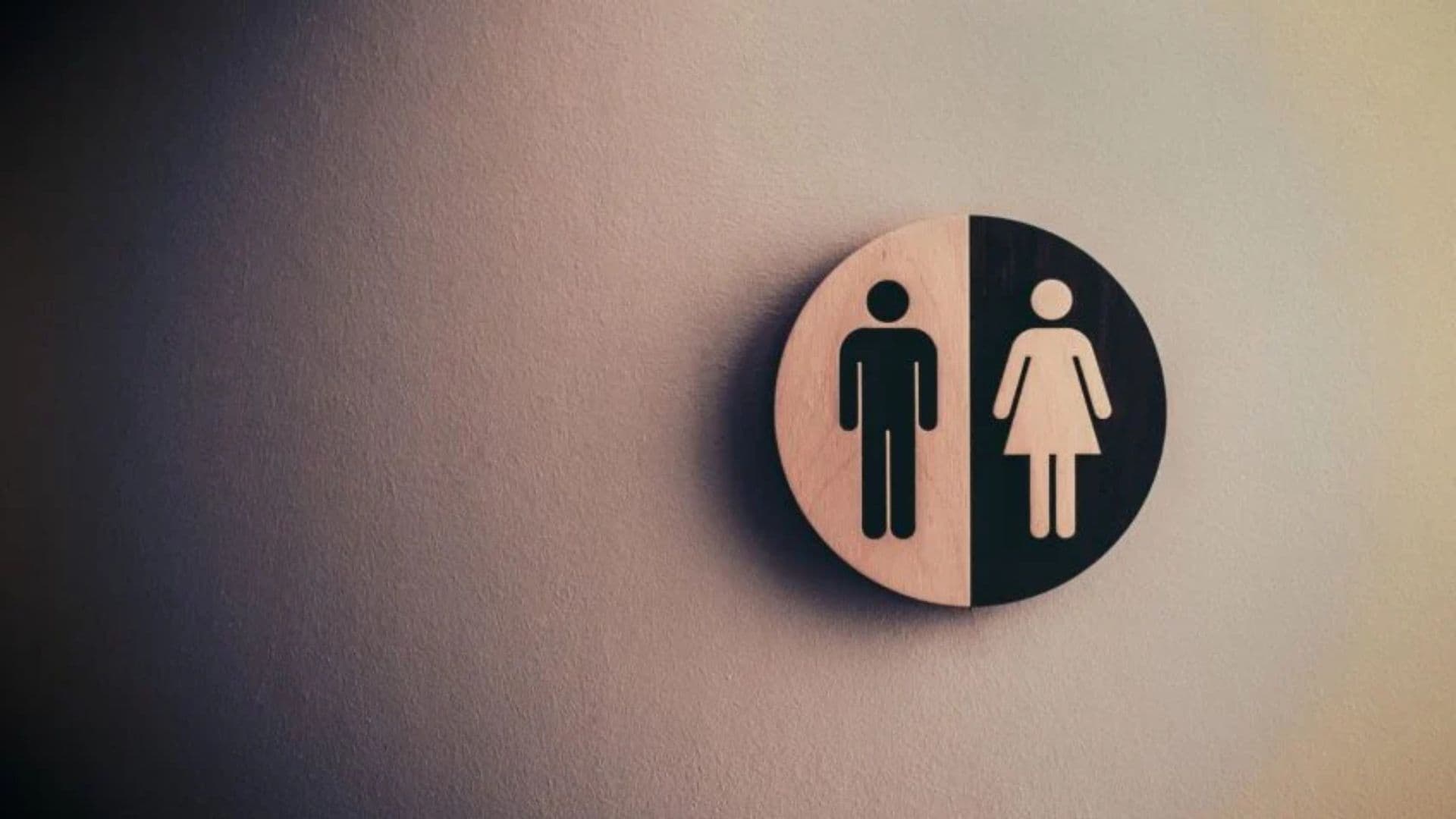 Sinal de banheiro masculino e feminino