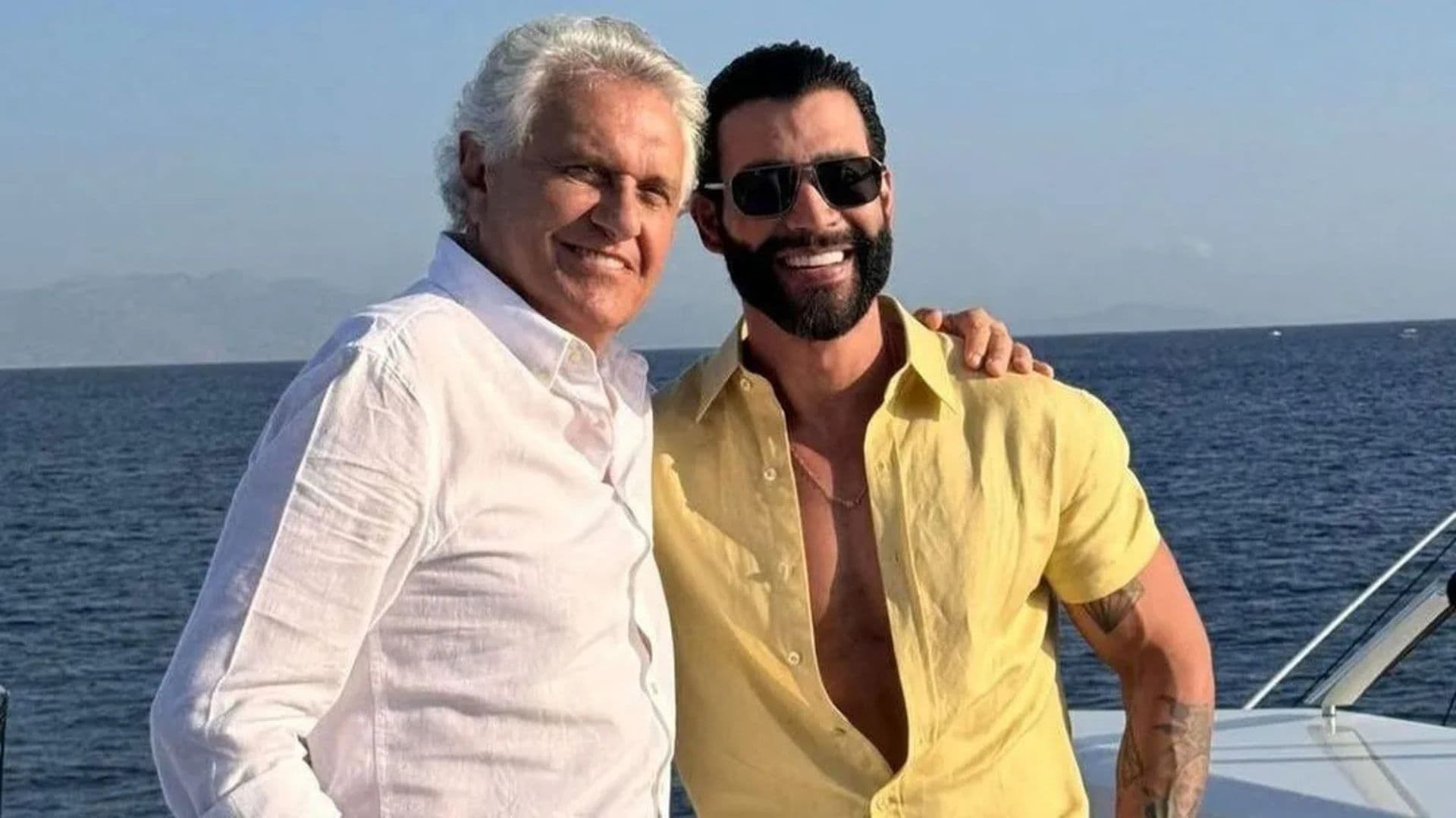 Ronaldo Caiado e Gusttavo Lima em um barco, eles deverão formar chapa para as eleições presidenciais de 2026.