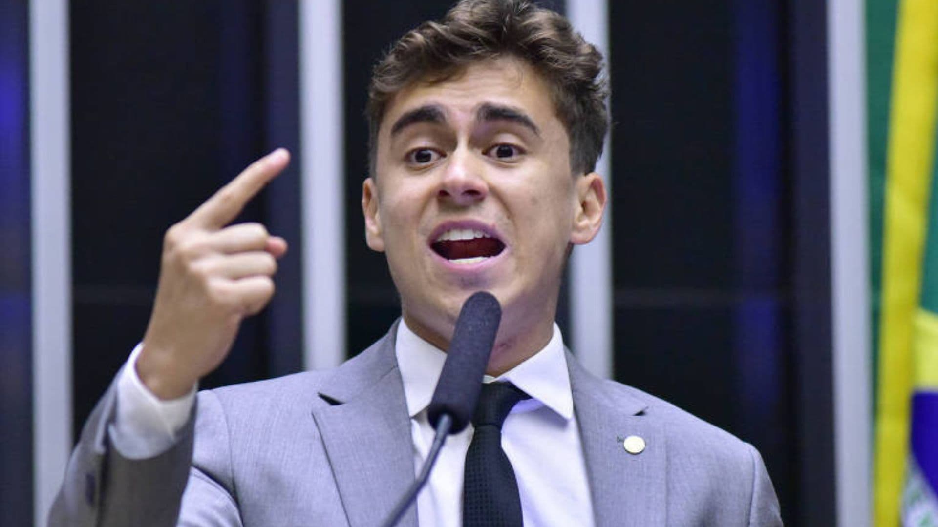 Nikolas Ferreira na Câmara. Parlamentar defendeu a cassação de Glauber Braga (PSOL).
