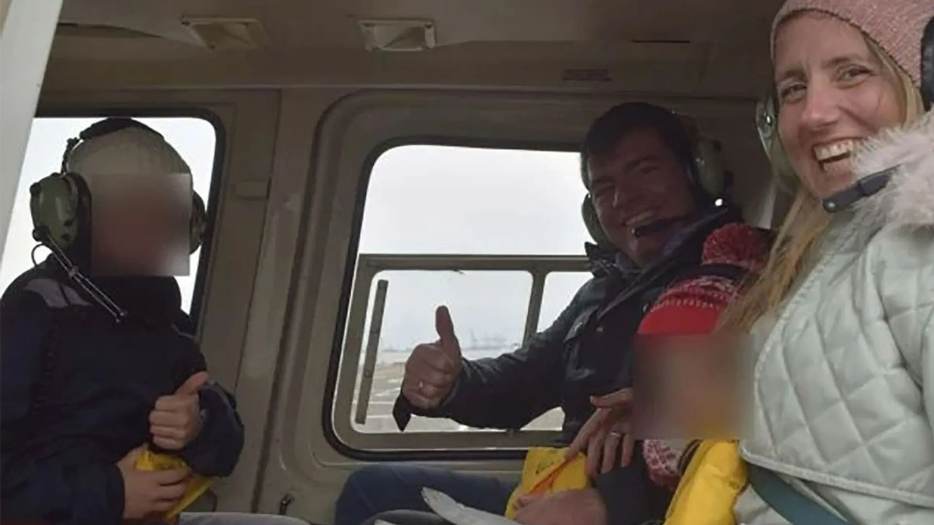 Agustin Escobar e família em Helicóptero