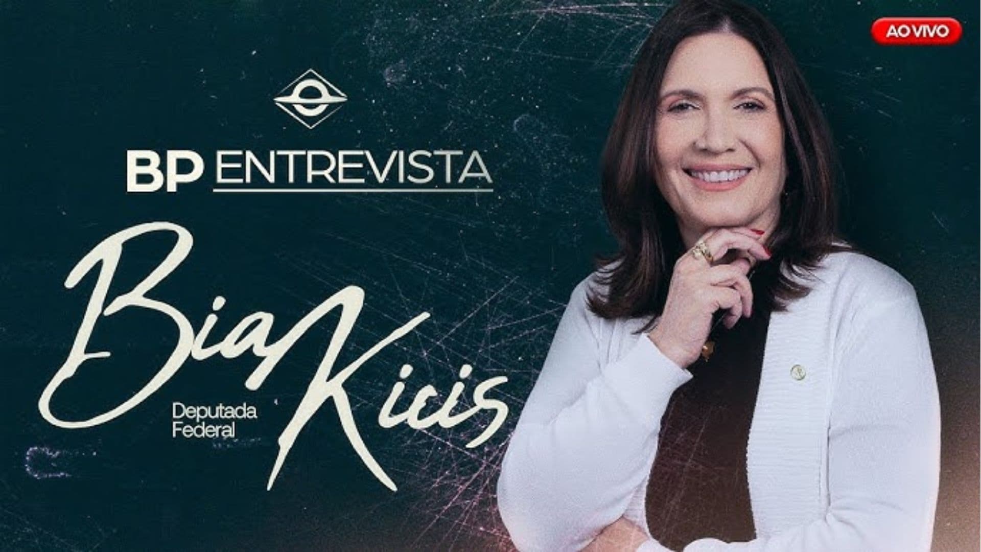 Bia Kicis em chamada do programa BP Entrevista