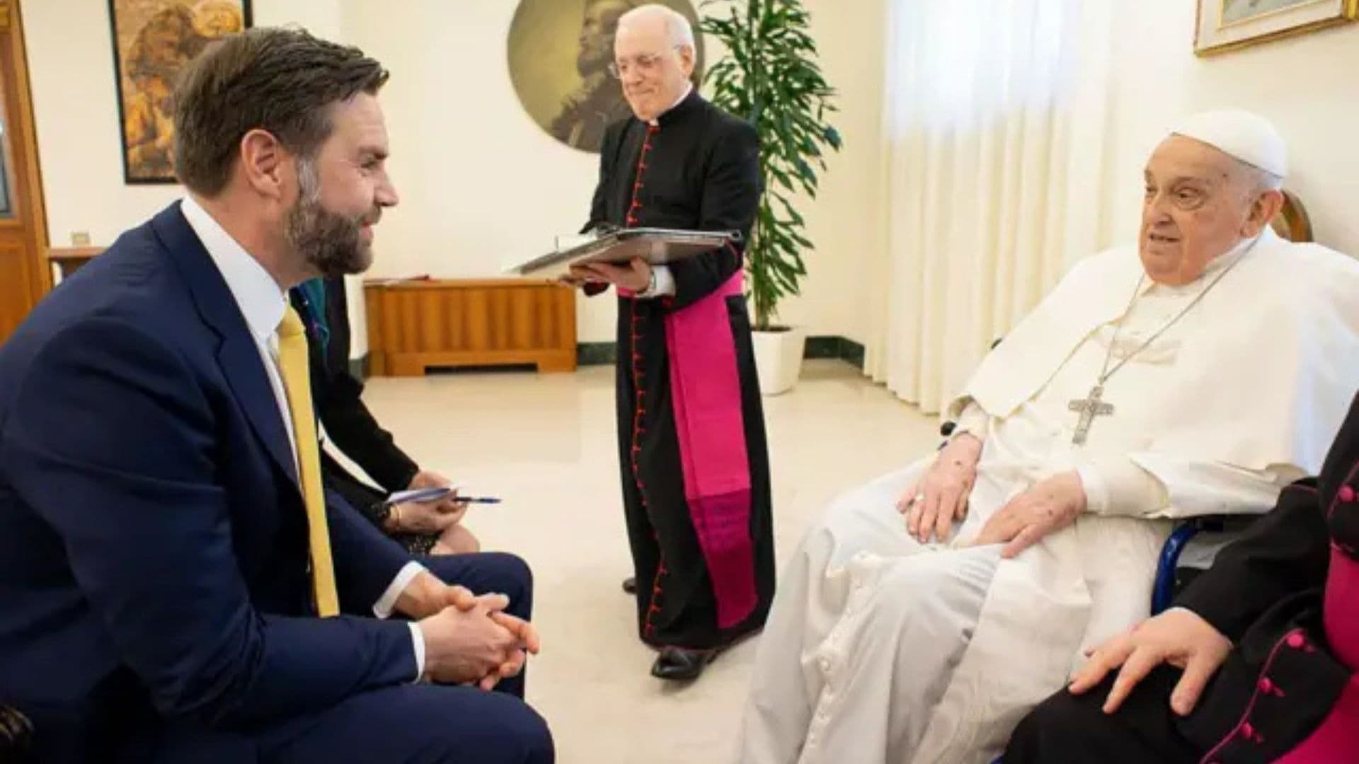 Jd Vance e papa Francisco no último encontro internacional do pontífice