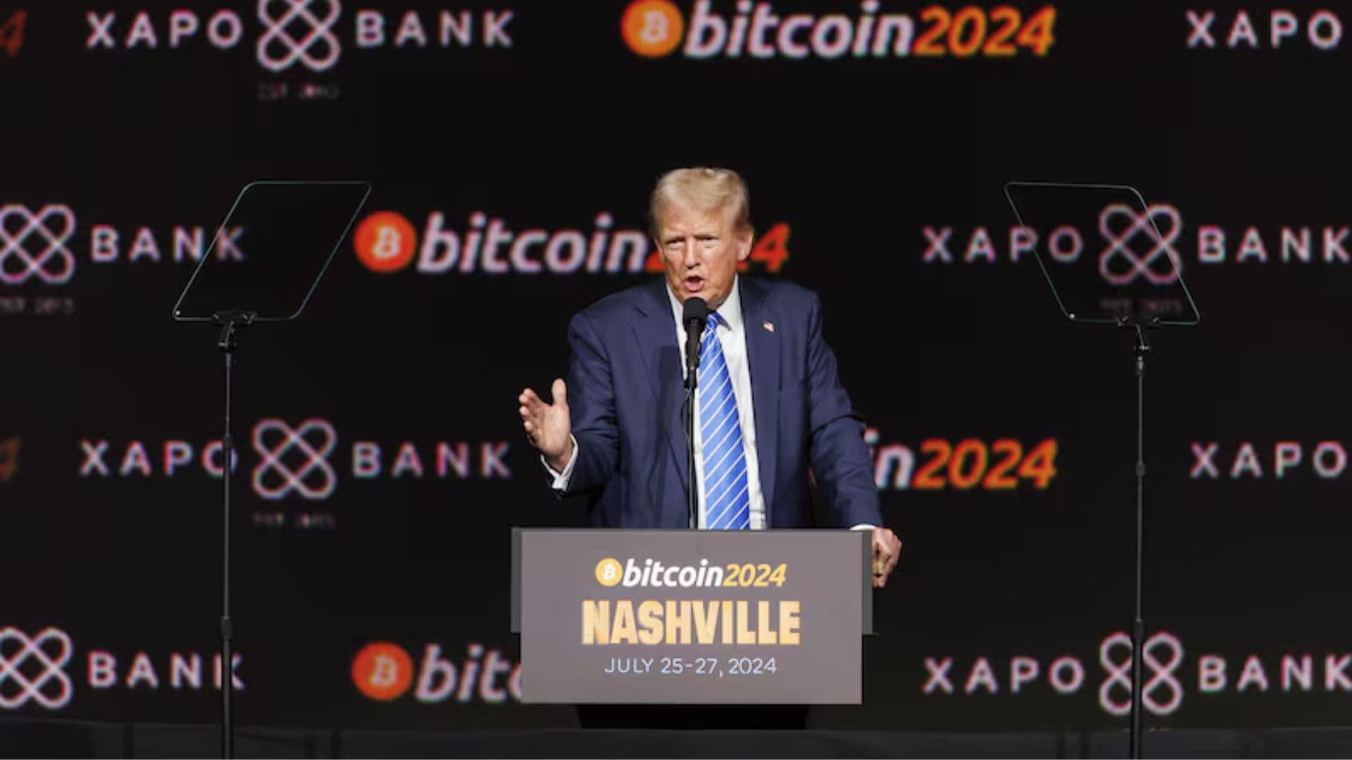 Trump em um evento de bitcoin
