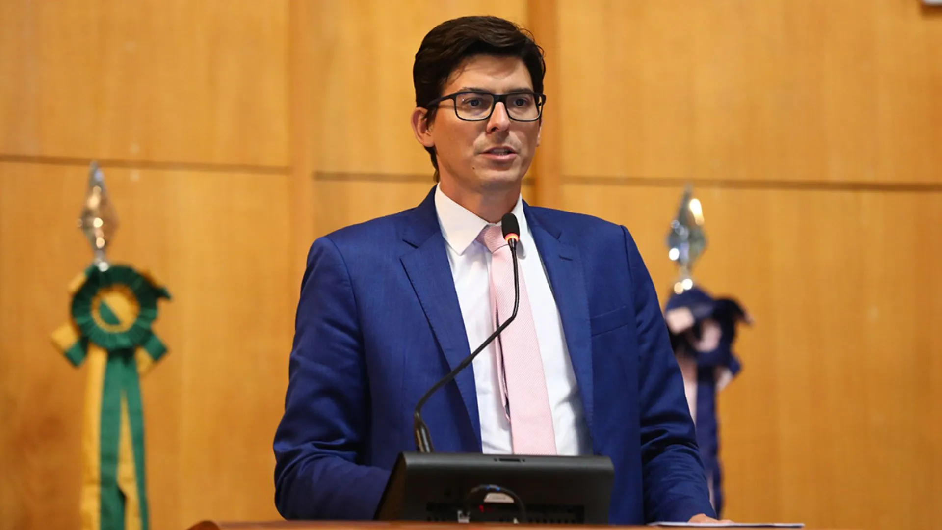 Deputado Marinho dos Anjos durante sessão plenária em Vitória (ES)