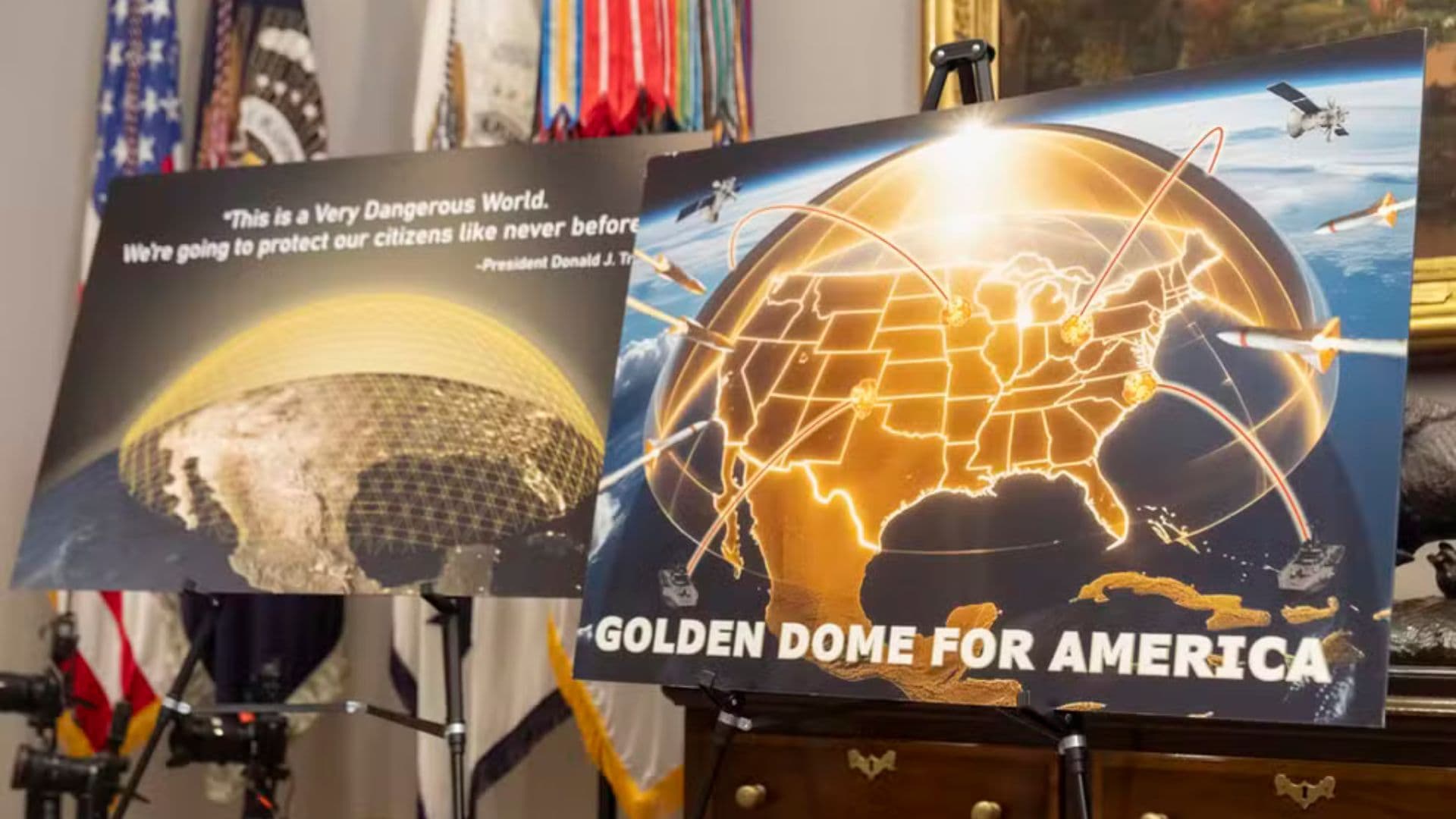 Imagem apresentada por Trump para representar o Domo de Ouro