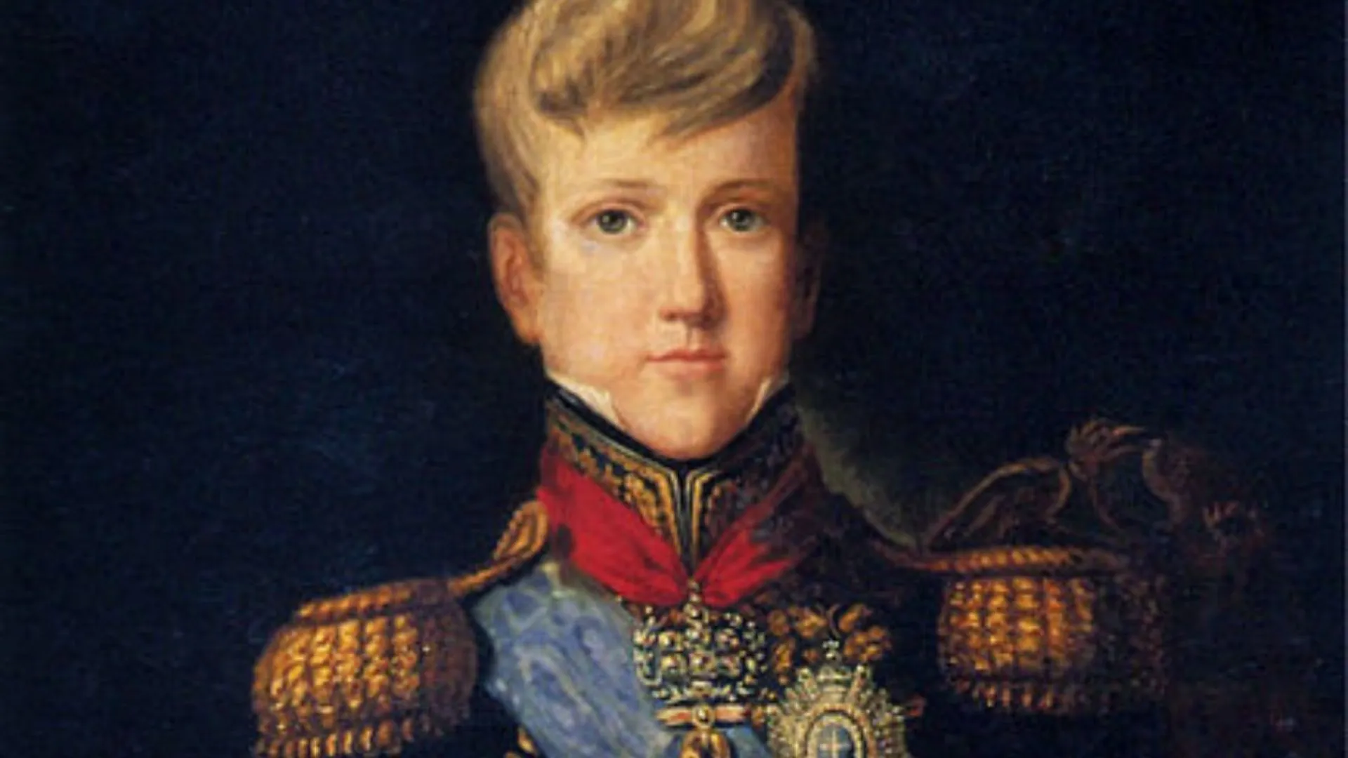 Pedro II aos 15 anos em pintura oficial - Félix Émile Taunay