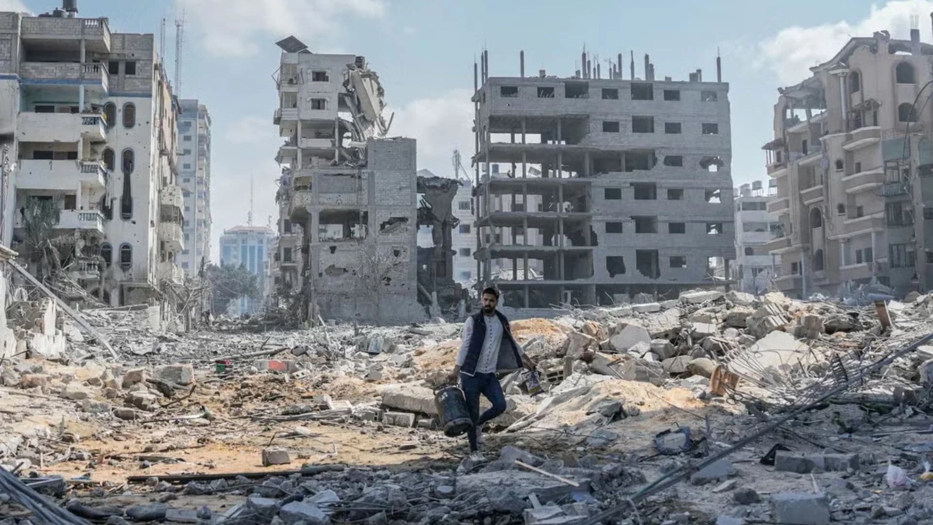 Ruinas na faixa de Gaza