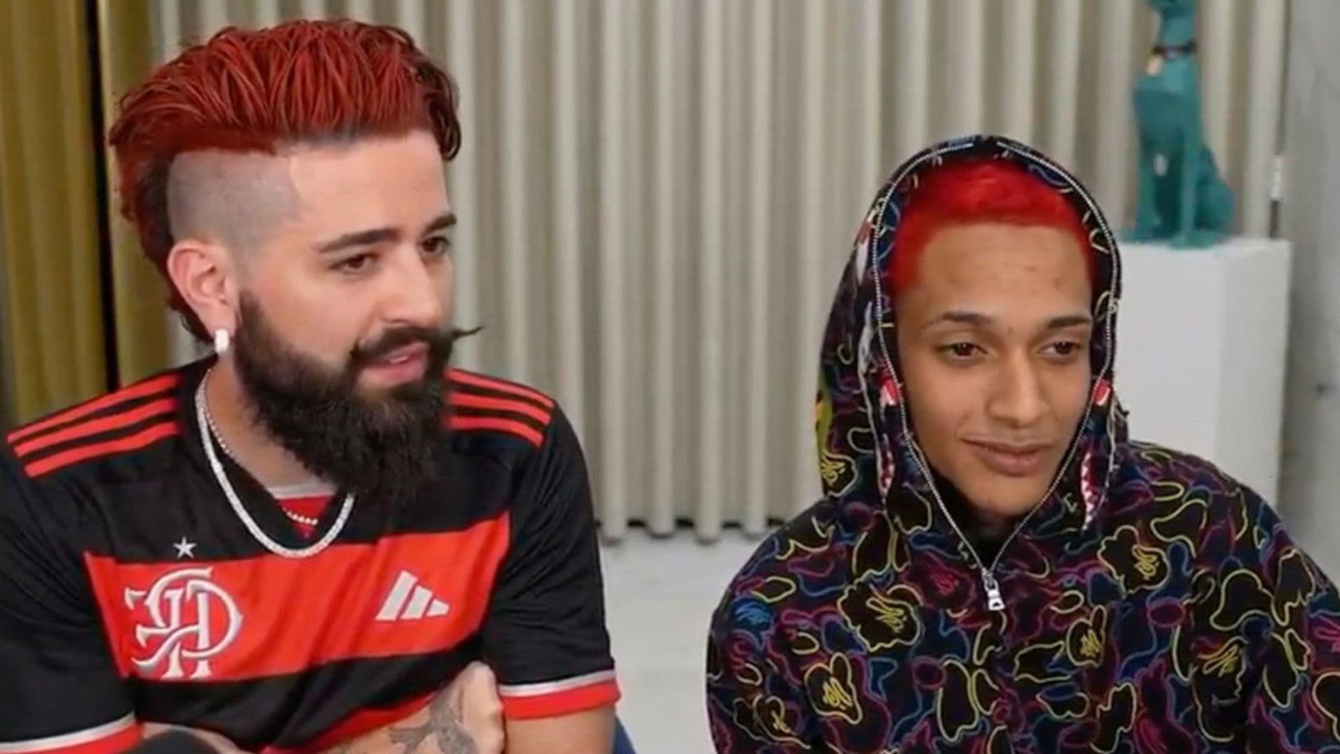 Oruam e Ruíter durante o podcast em que a fala foi feita.