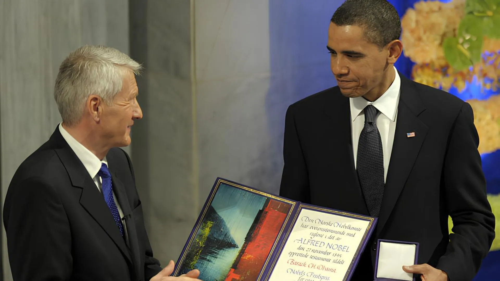 Barack Obama recebendo Nobel da Paz
