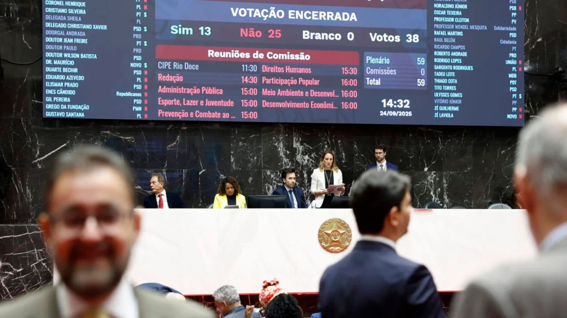 Votação em uma câmara.