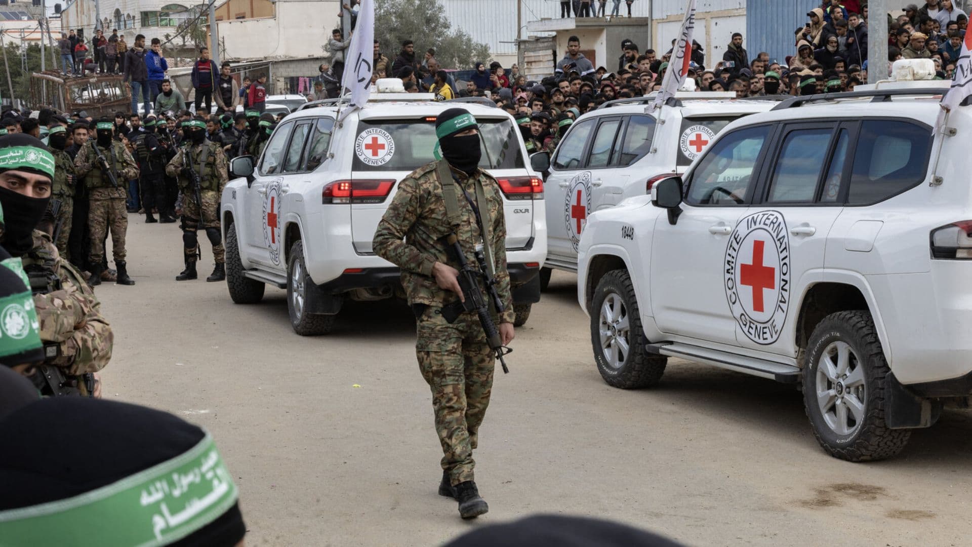 Reféns do Hamas sendo devolvidos